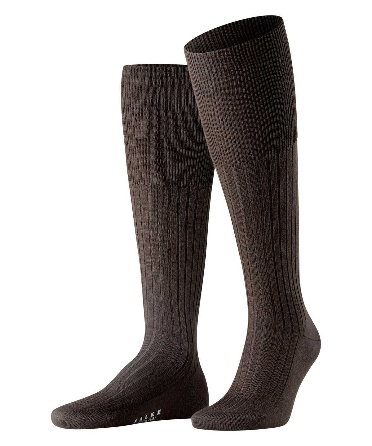 Men Falke Bristol Pure Knee-high Socks Socks Brown | HNDVEQ671