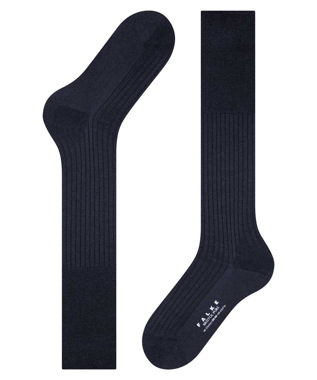 Men Falke Bristol Pure Knee-high Socks Socks Blue | RMGOWY541