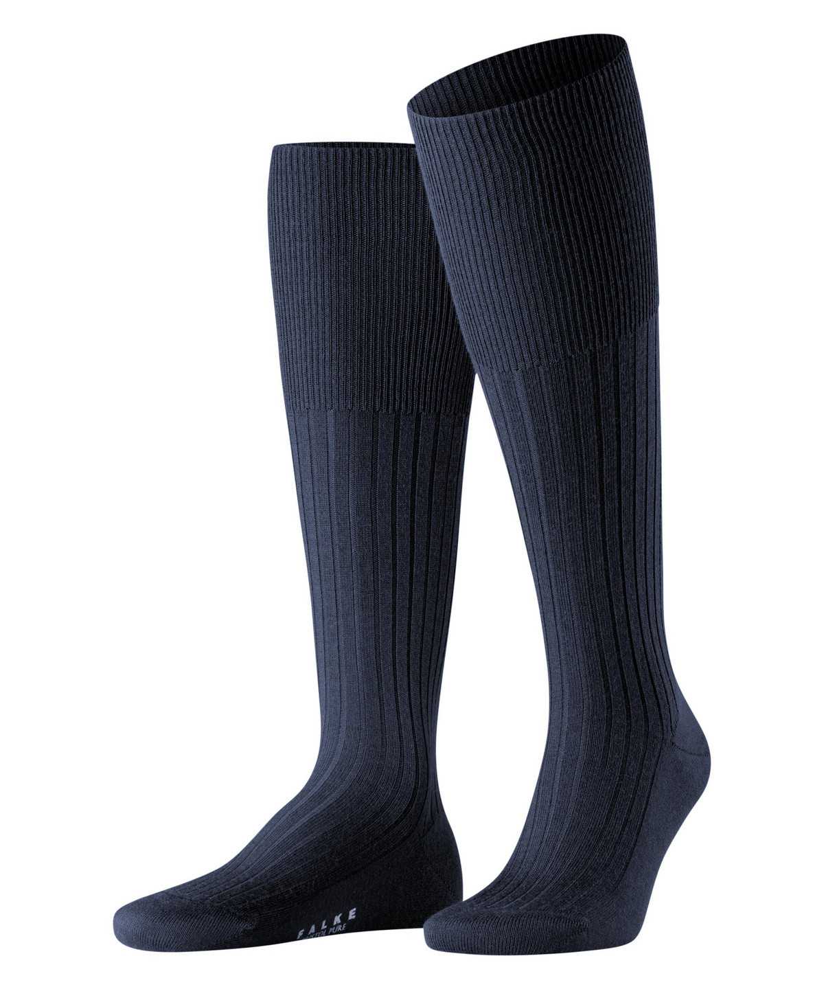 Men Falke Bristol Pure Knee-high Socks Socks Blue | RMGOWY541