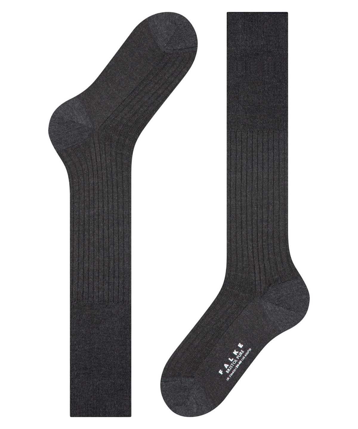 Men Falke Bristol Pure Knee-high Socks Socks Grey | QVWXAY048