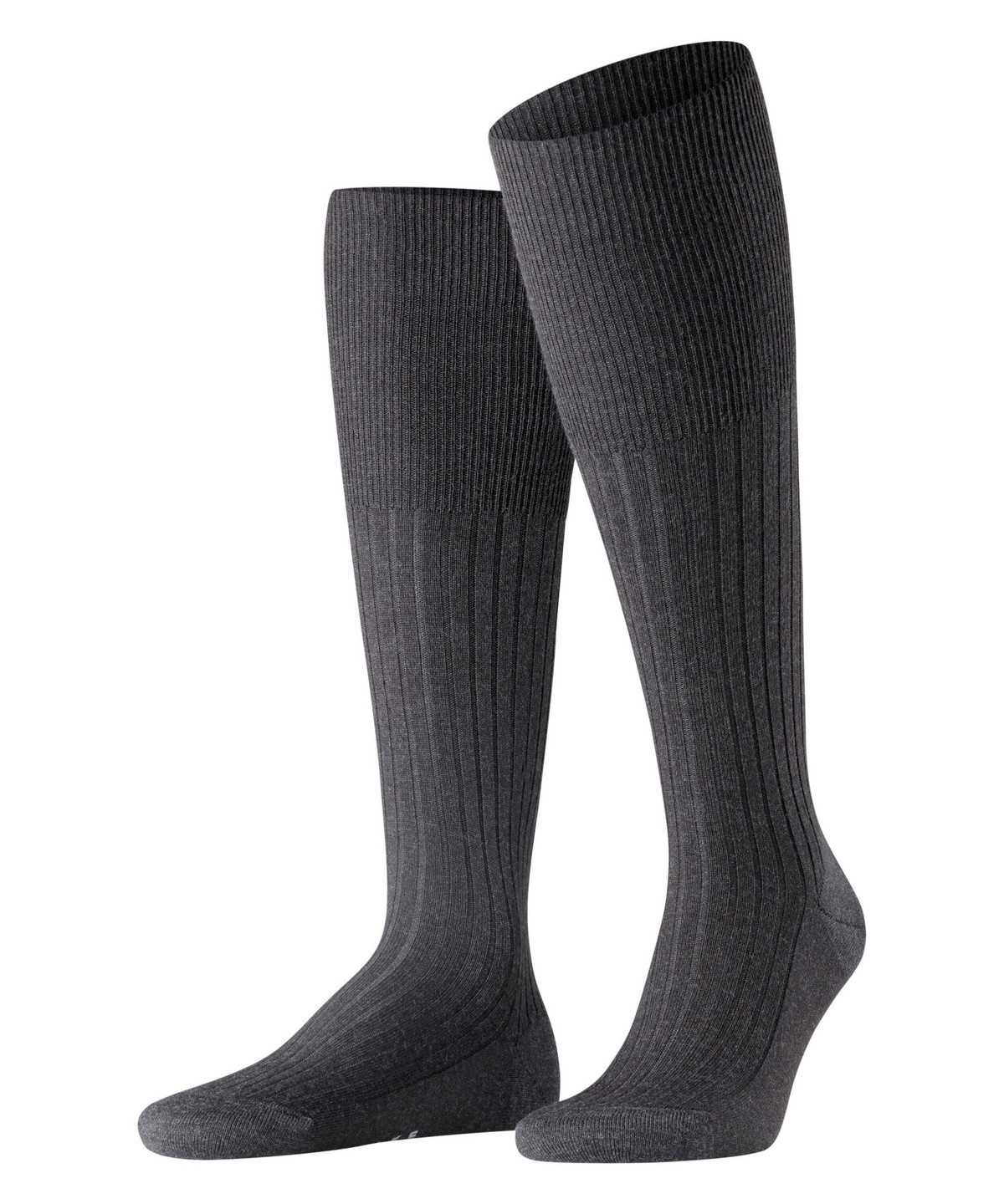 Men Falke Bristol Pure Knee-high Socks Socks Grey | QVWXAY048