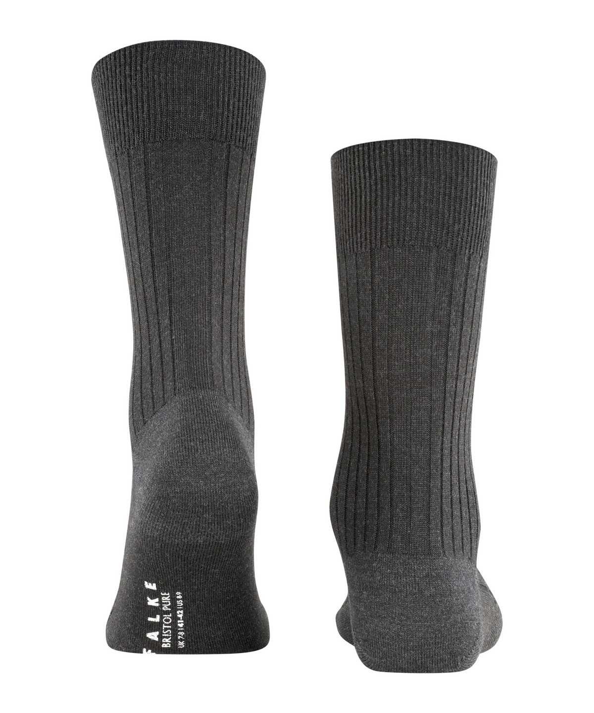 Men Falke Bristol Pure Socks Socks Grey | YRUDCV725