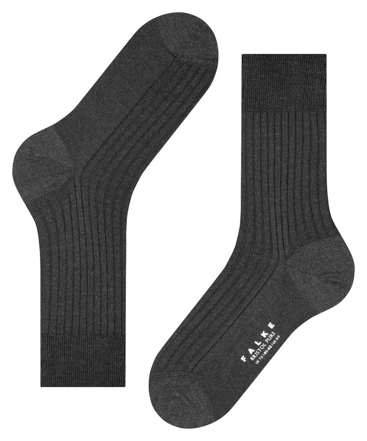 Men Falke Bristol Pure Socks Socks Grey | YRUDCV725