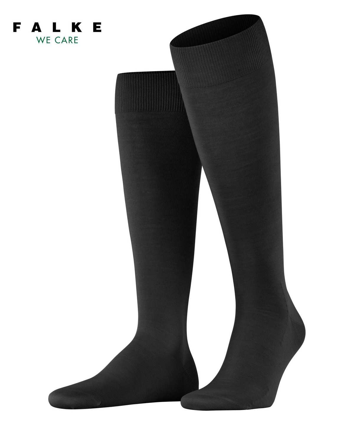 Men Falke ClimaWool Knee-high Socks Socks Black | GCVAQL209