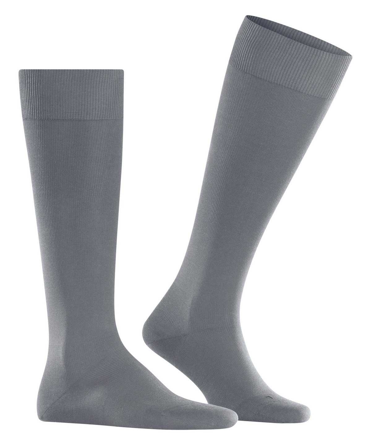 Men Falke Energizing Cotton Knee-high Socks Socks Grey | HEIXDG894