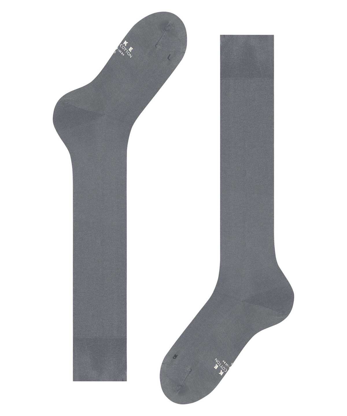 Men Falke Energizing Cotton Knee-high Socks Socks Grey | HEIXDG894