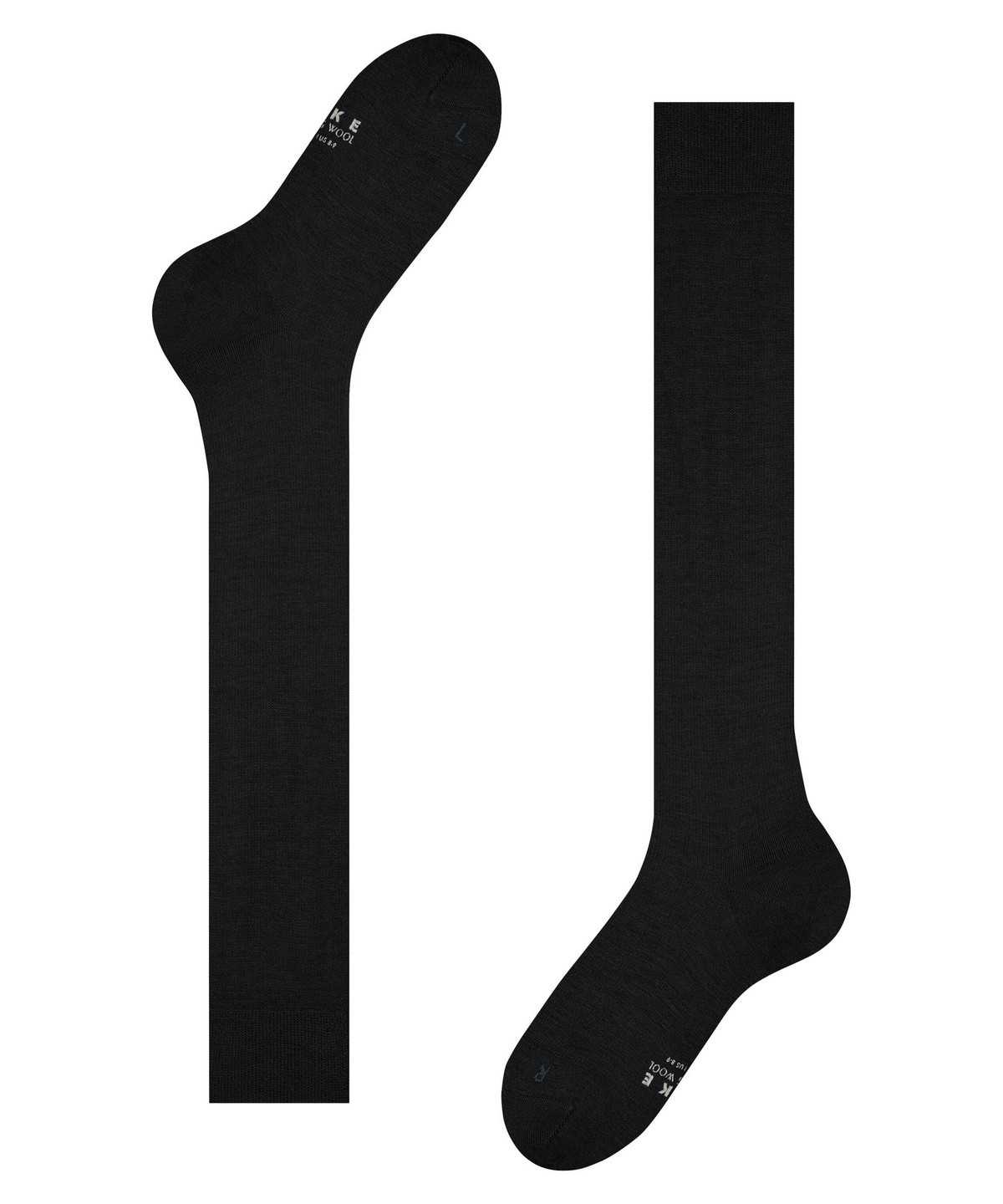 Men Falke Energizing Wool Knee-high Socks Socks Black | QXWCZF258