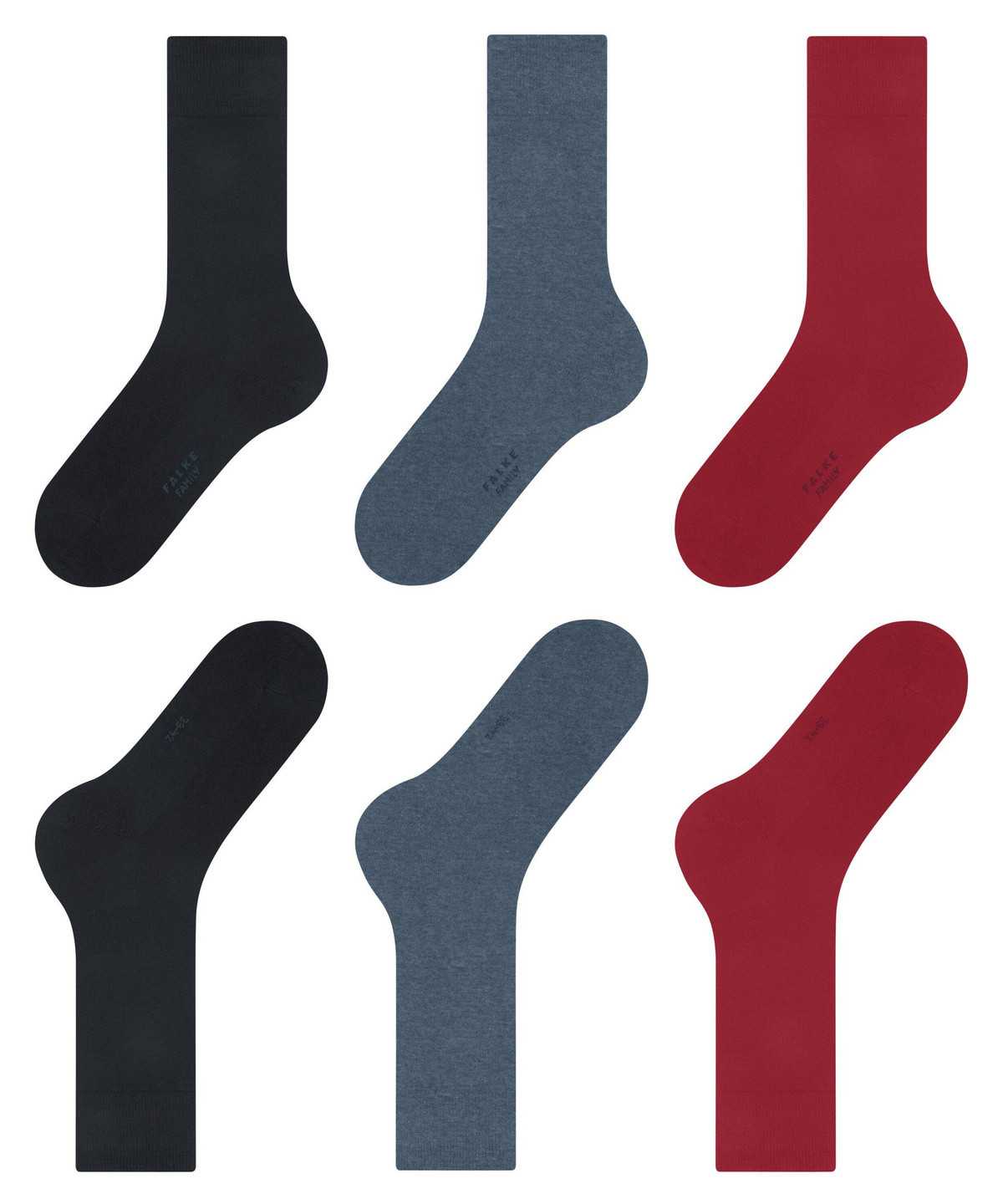 Men Falke Family 3-Pack Socks Socks Multicolored | GVZJNX701