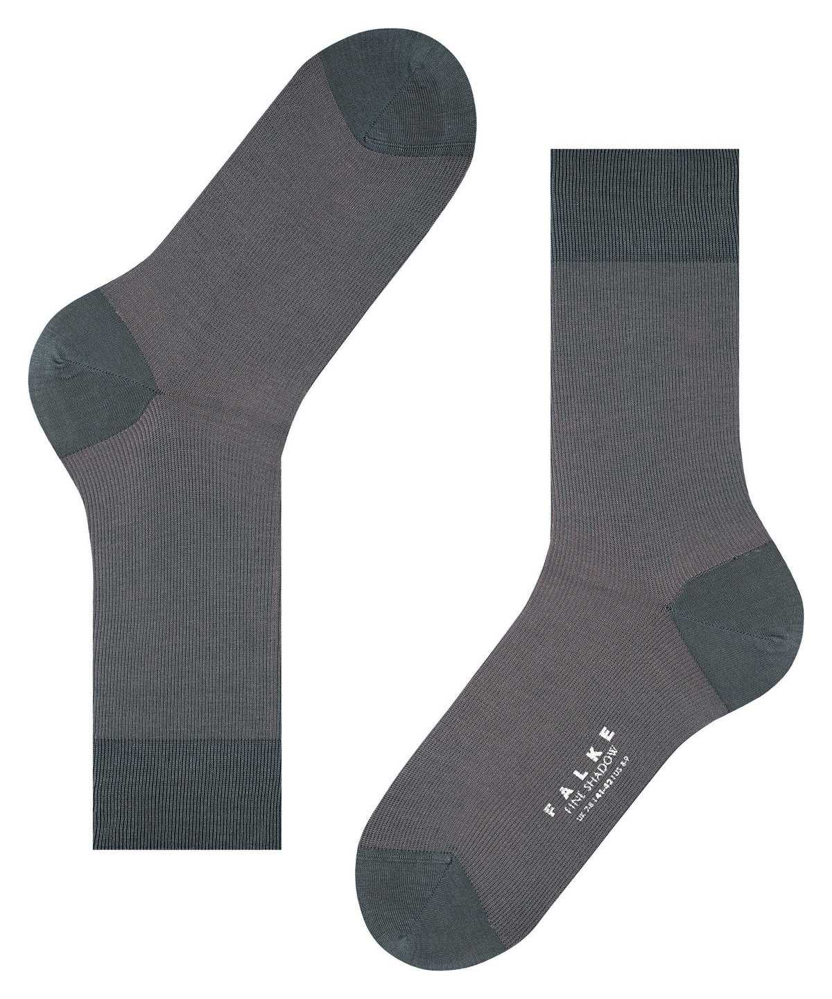 Men Falke Fine Shadow Socks Socks Grey | KWORCP381