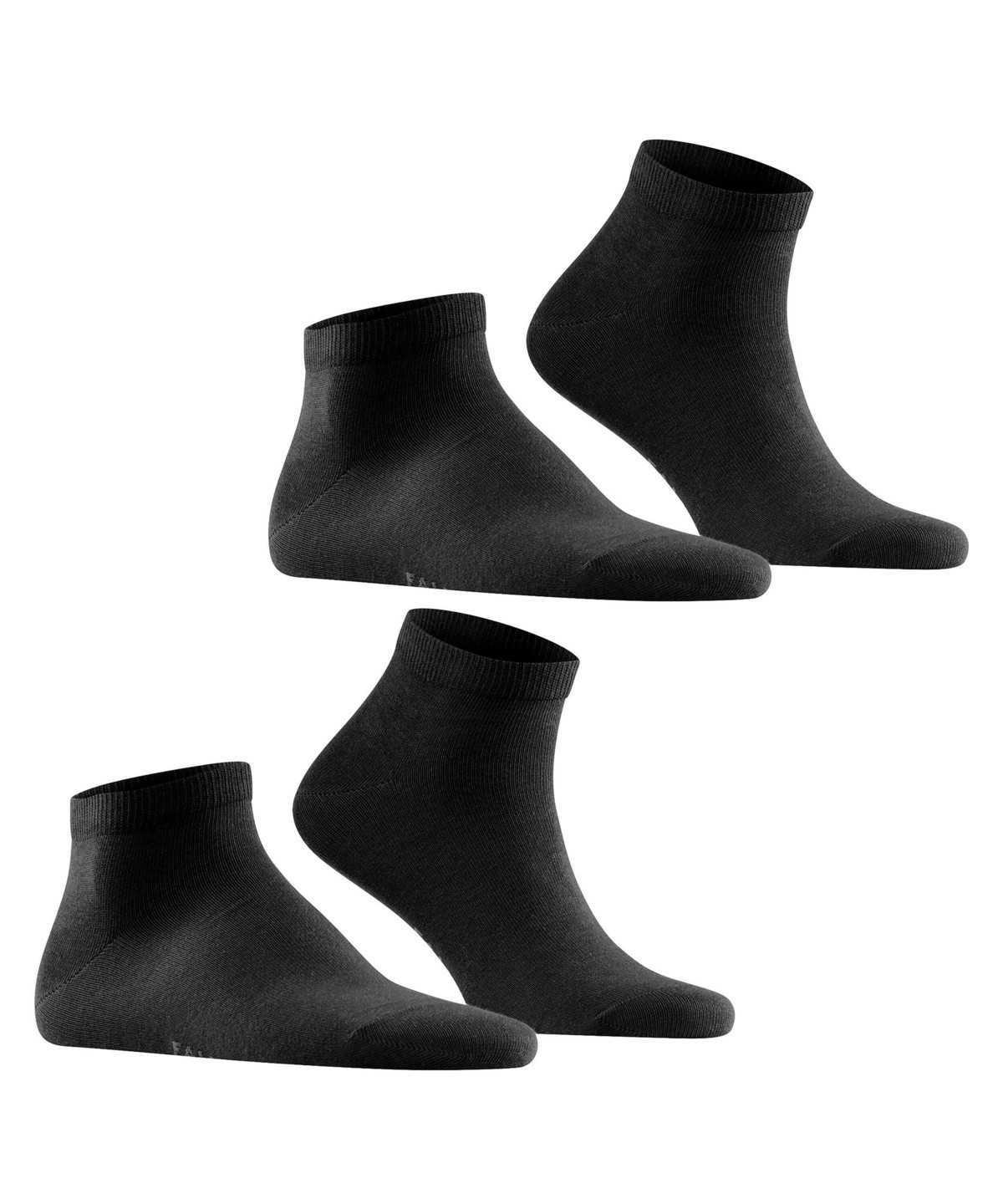 Men Falke Happy 2-Pack Sneaker socks Socks Black | VIHZYM046