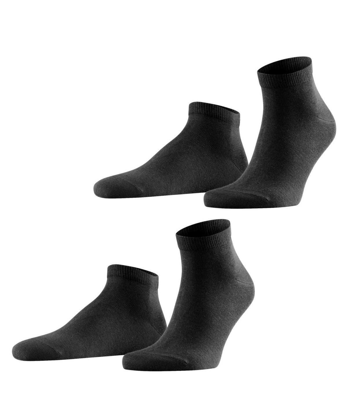 Men Falke Happy 2-Pack Sneaker socks Socks Black | VIHZYM046