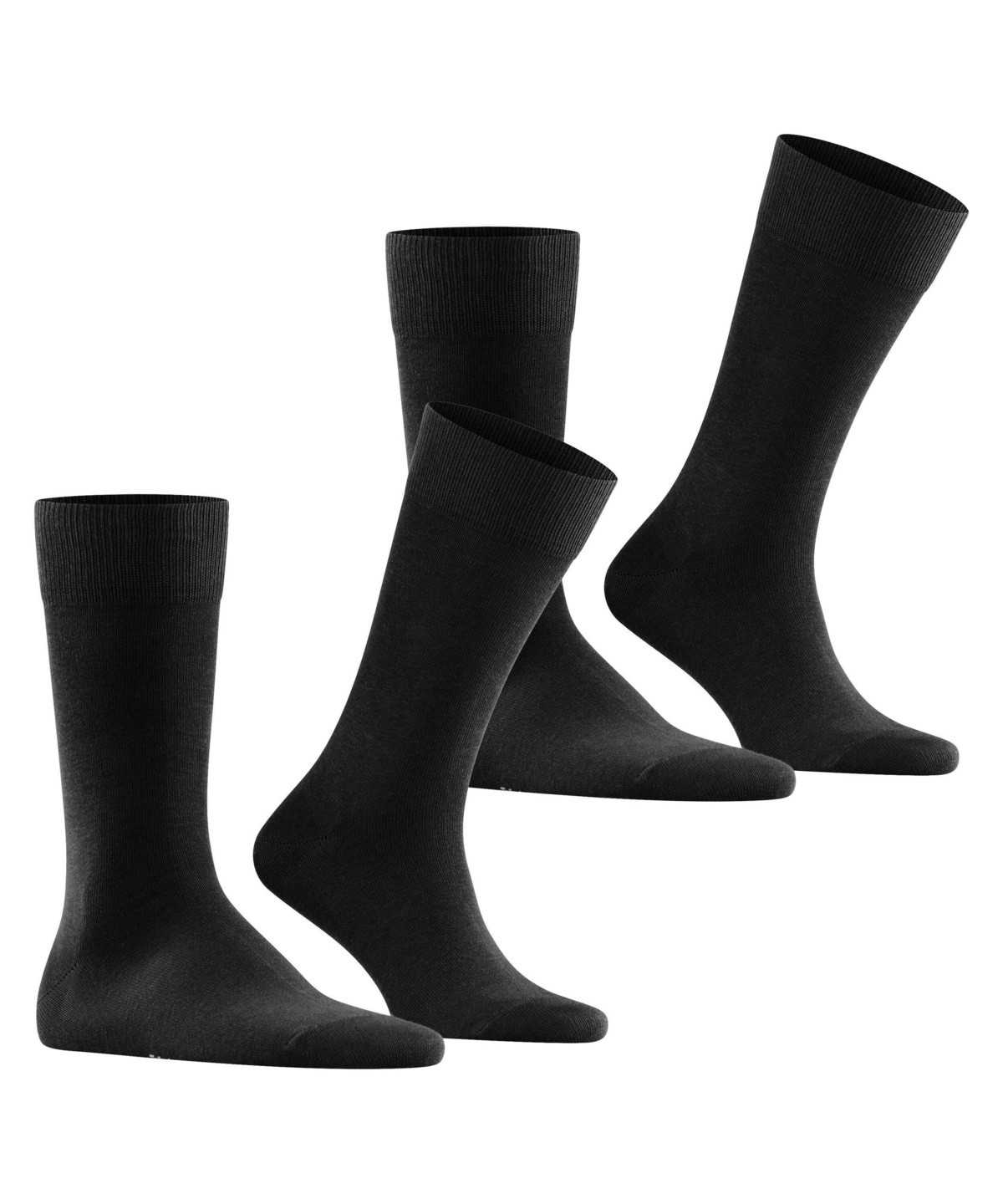 Men Falke Happy 2-Pack Socks Socks Black | TVHIYC086