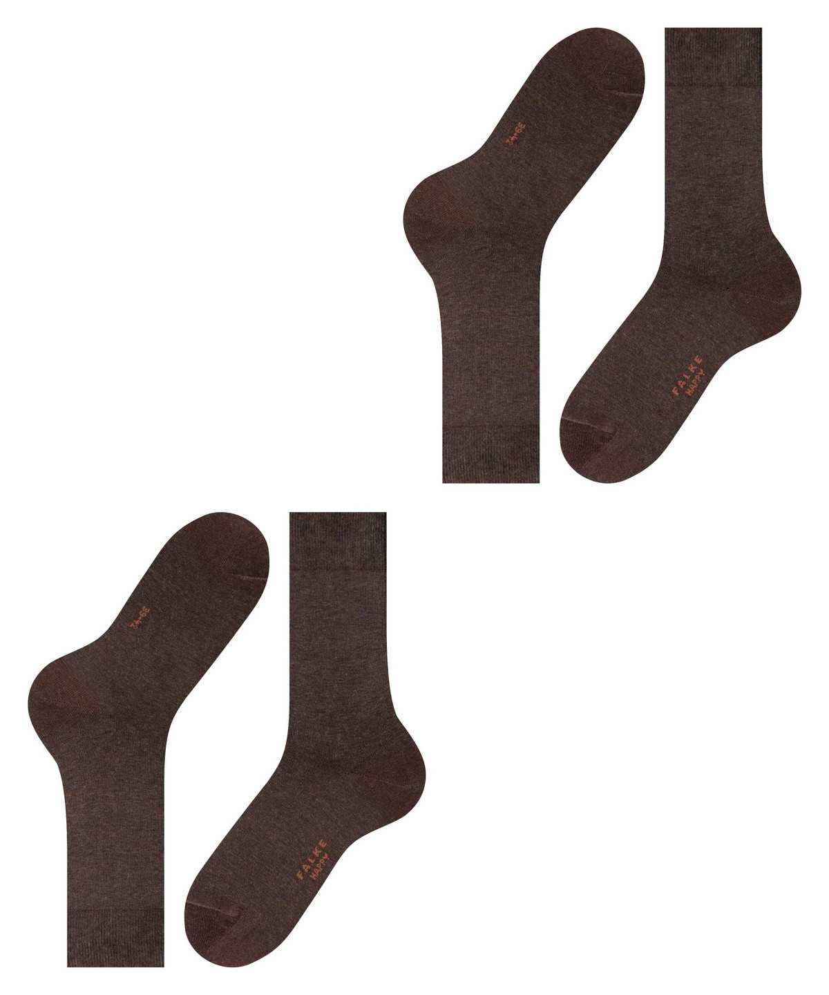 Men Falke Happy 2-Pack Socks Socks Brown | CVKUZE723