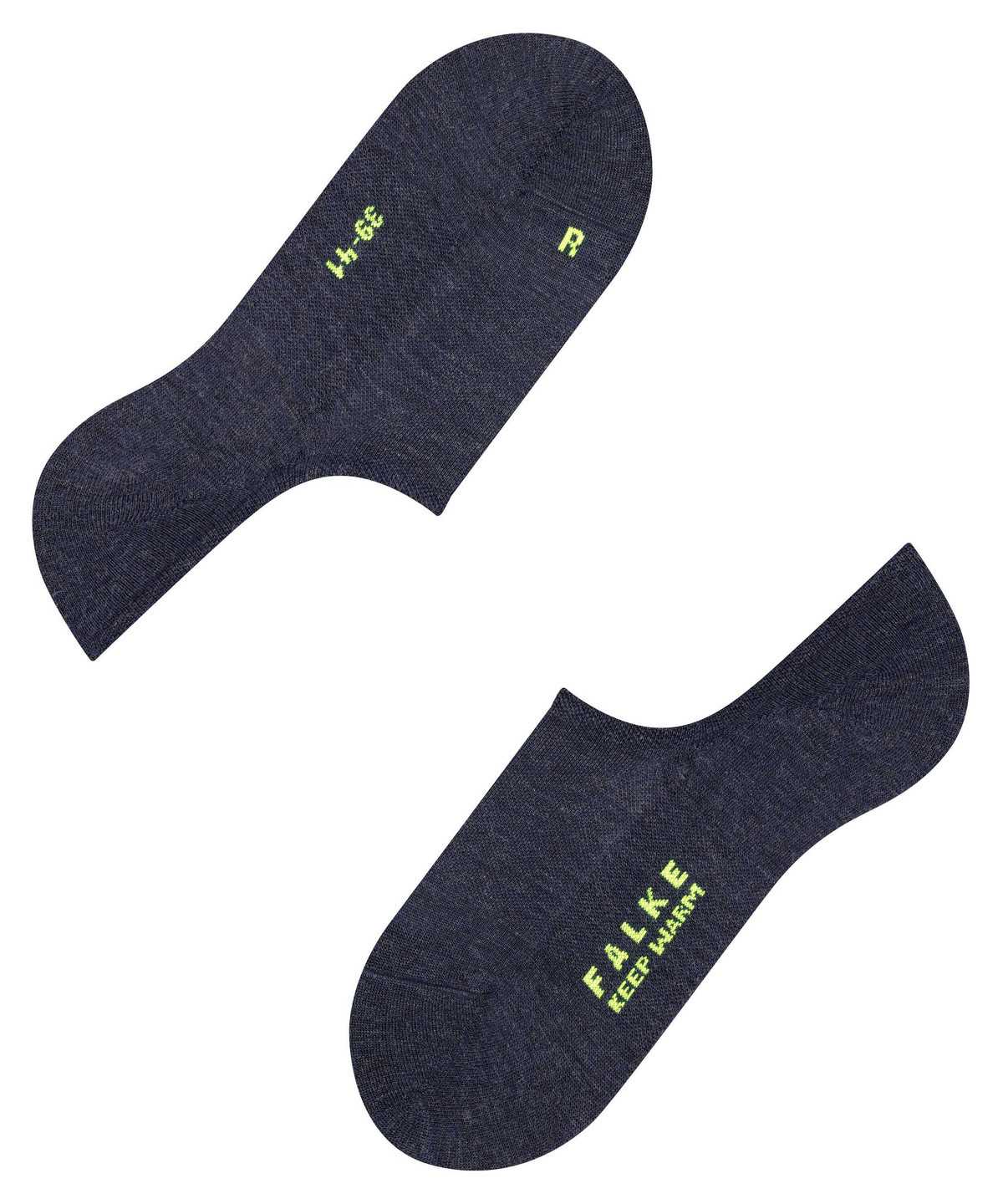 Men Falke Keep Warm Invisibles No Show Socks Blue | AEHFDQ950