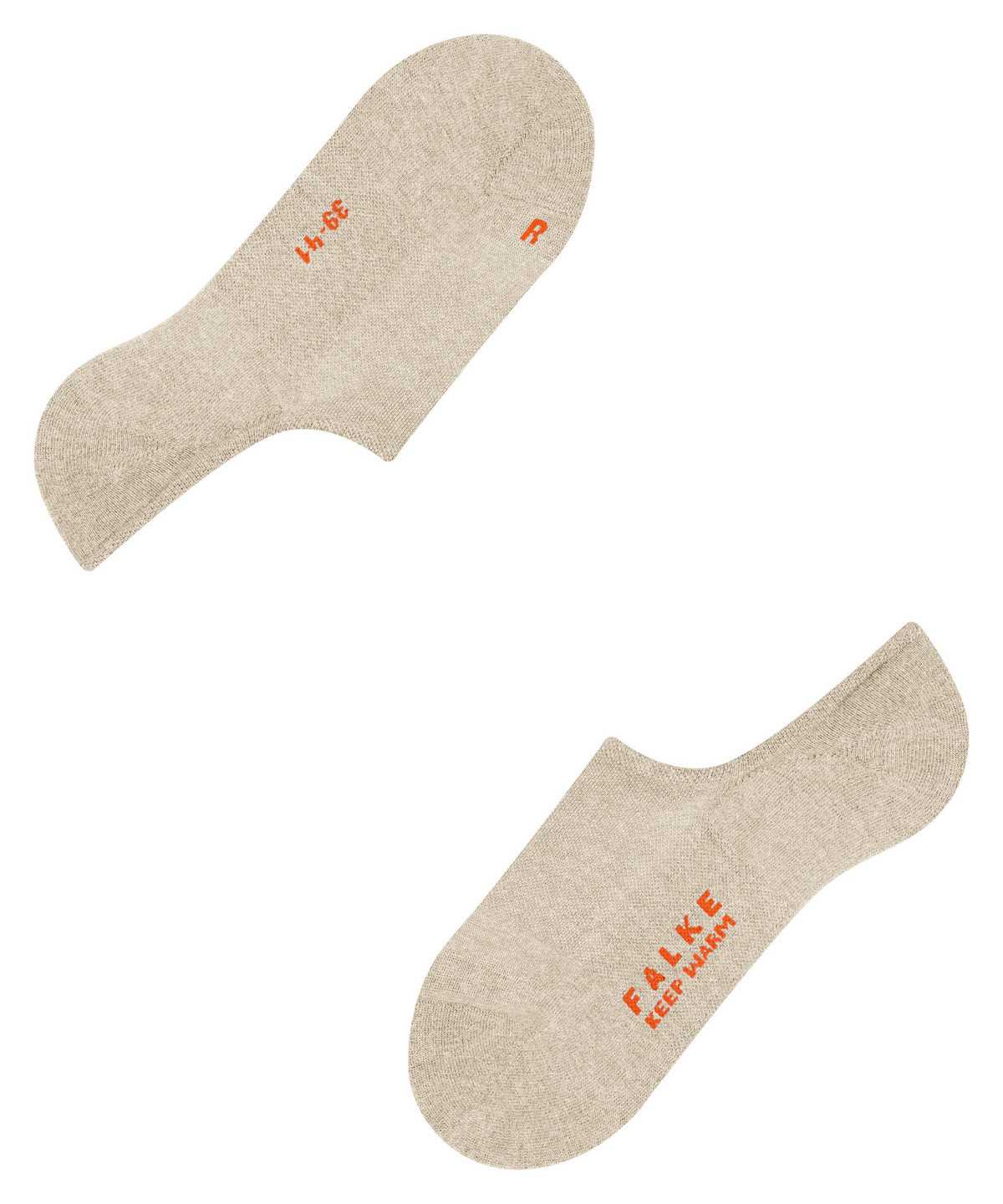 Men Falke Keep Warm Invisibles No Show Socks Beige | BWVRAJ634