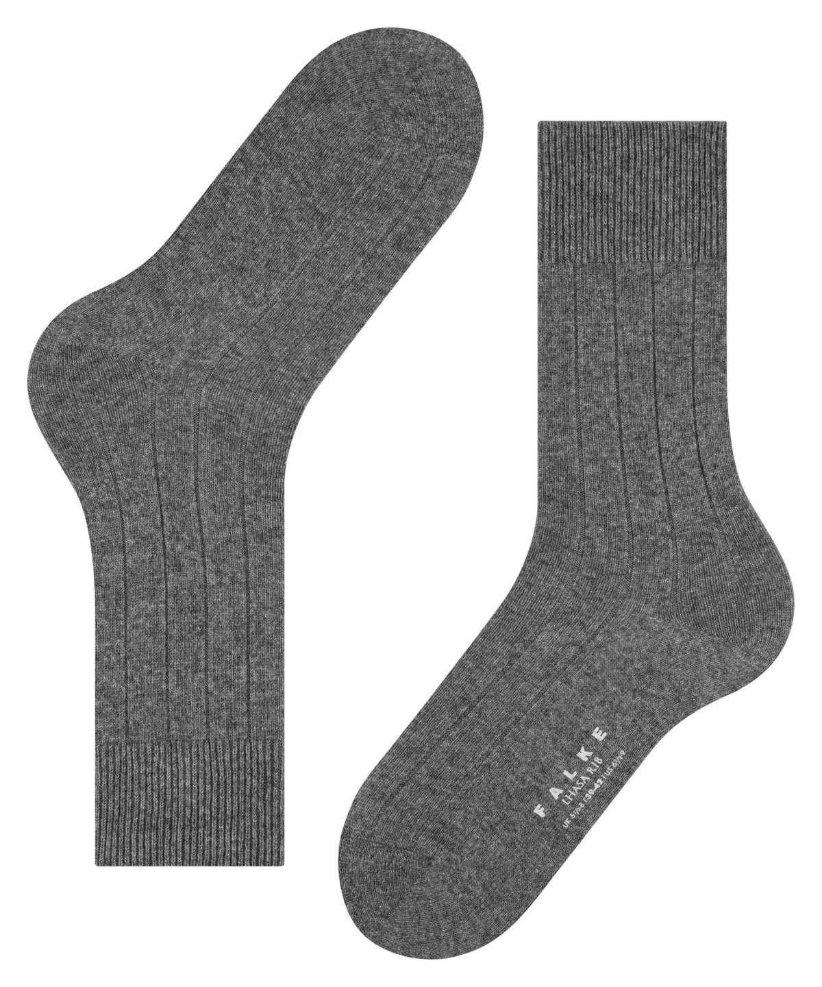 Men Falke Lhasa Rib Socks Socks Grey | PKFODE943