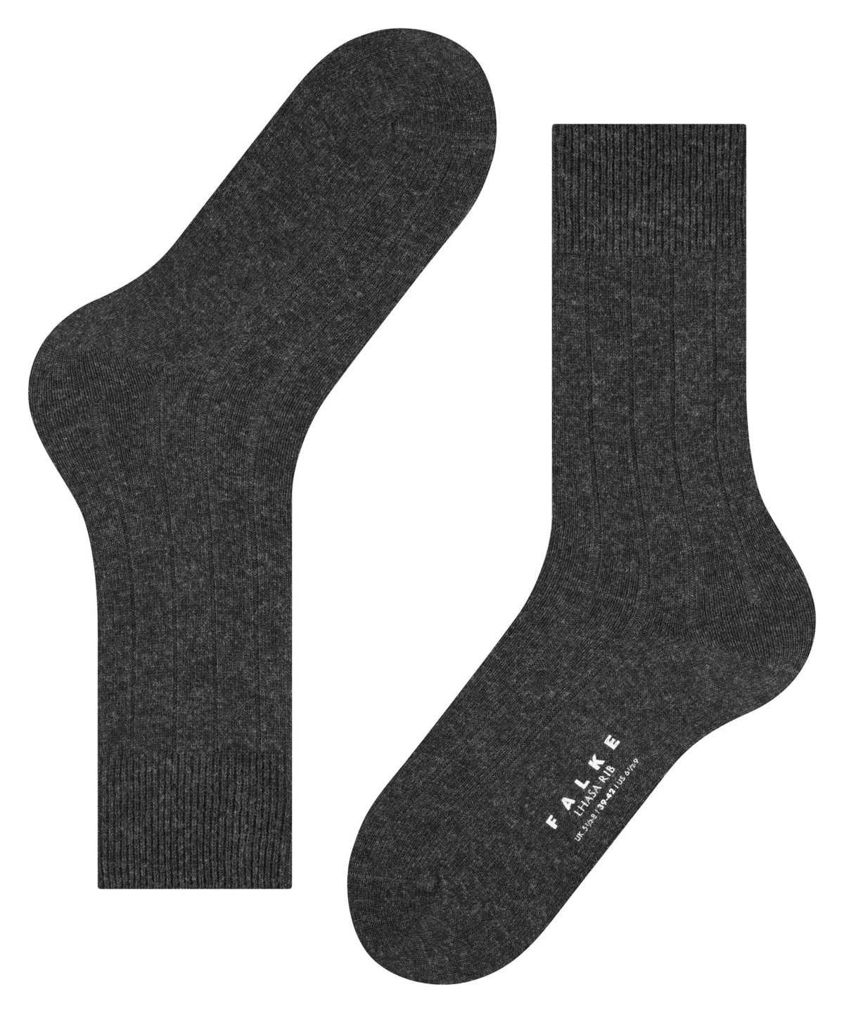 Men Falke Lhasa Rib Socks Socks Grey | UEWLSJ926