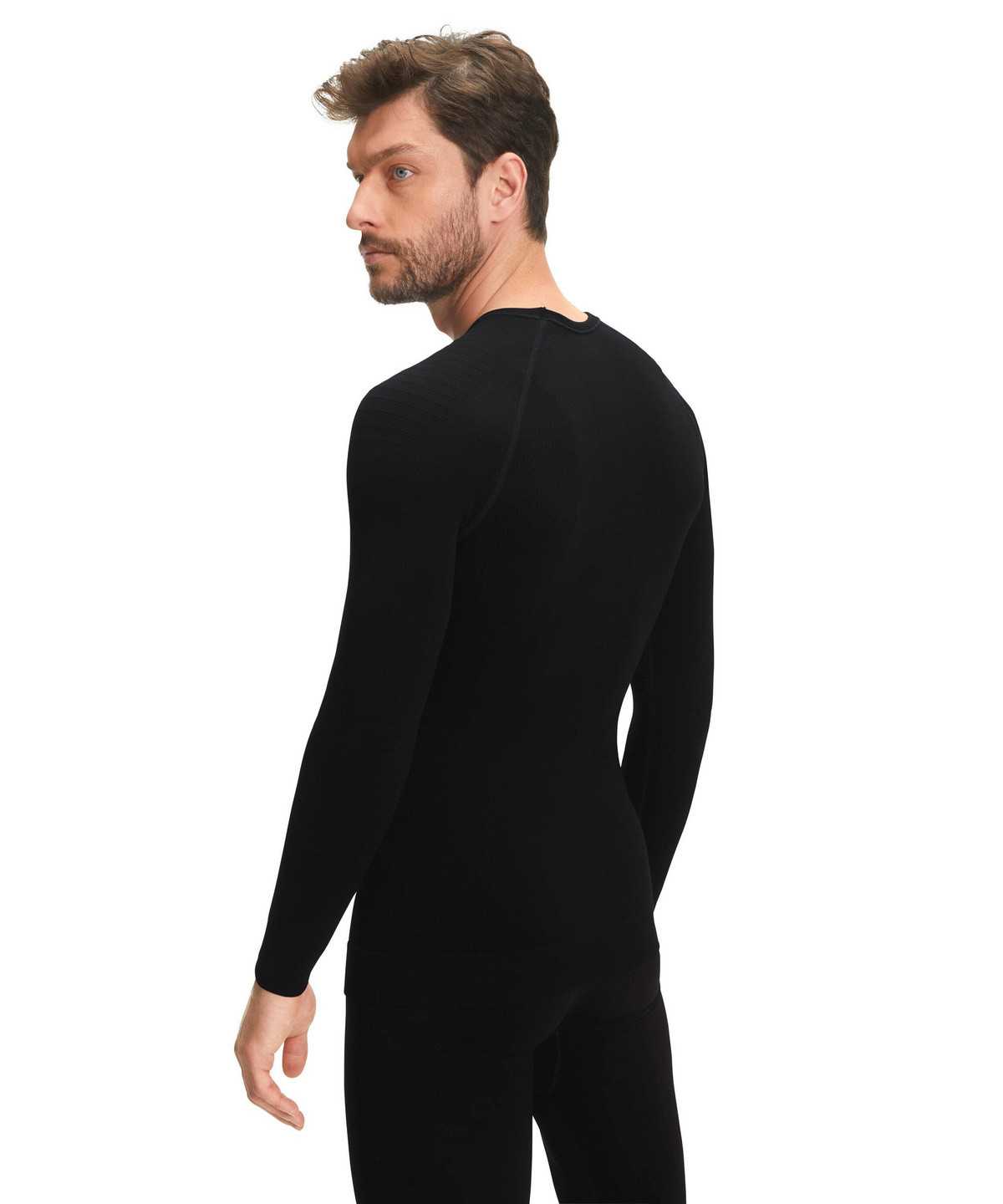 Men Falke Long sleeve shirt Maximum Warm Long Sleeve T-Shirts Black | MNGZYH560