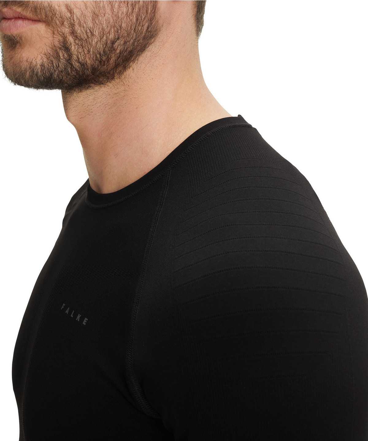 Men Falke Long sleeve shirt Maximum Warm Long Sleeve T-Shirts Black | MNGZYH560