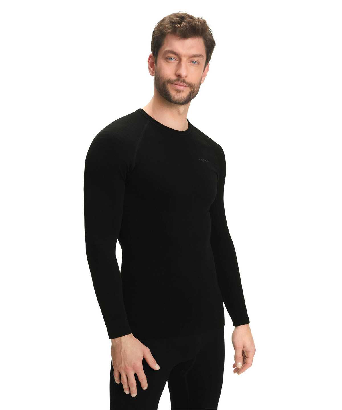 Men Falke Long sleeve shirt Maximum Warm Long Sleeve T-Shirts Black | MNGZYH560