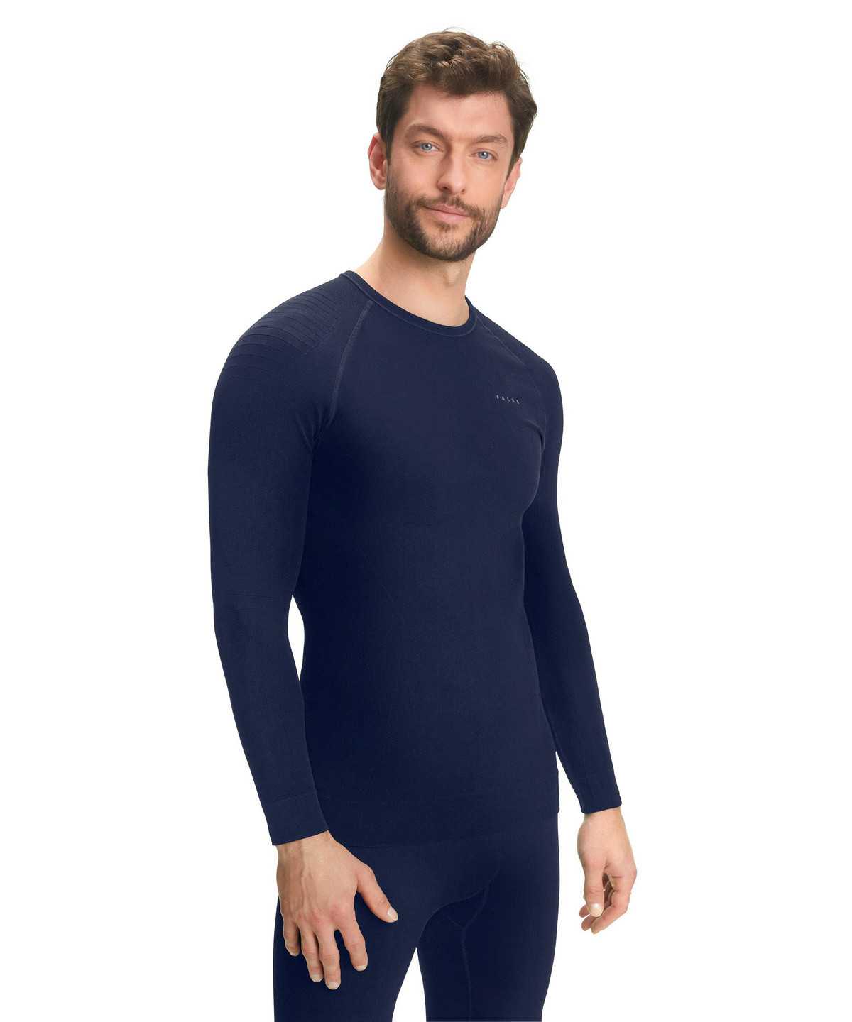 Men Falke Long sleeve shirt Maximum Warm Long Sleeve T-Shirts Blue | ORUHCM047