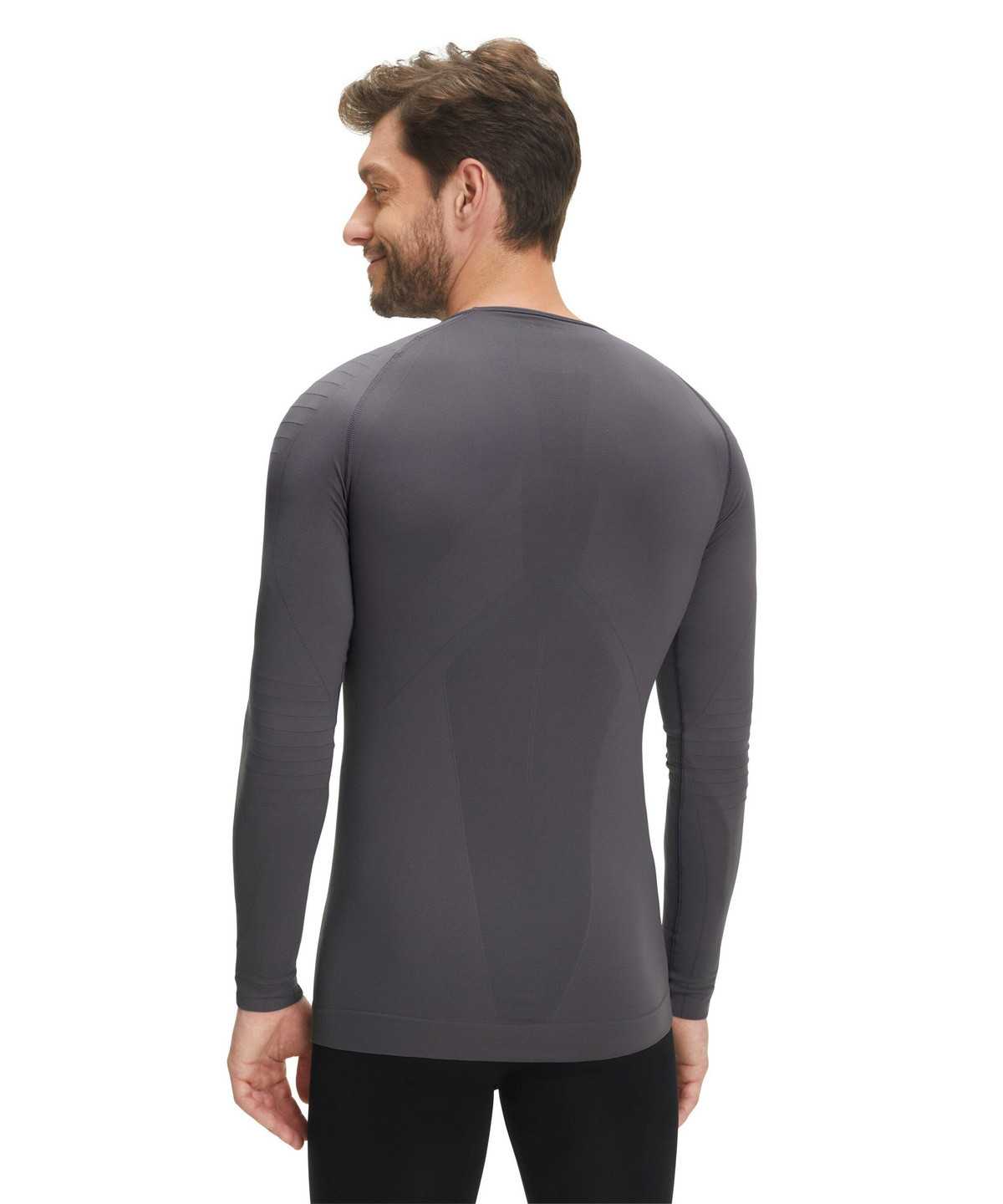 Men Falke Long sleeve shirt Warm Long Sleeve T-Shirts Black | SZLXUW592