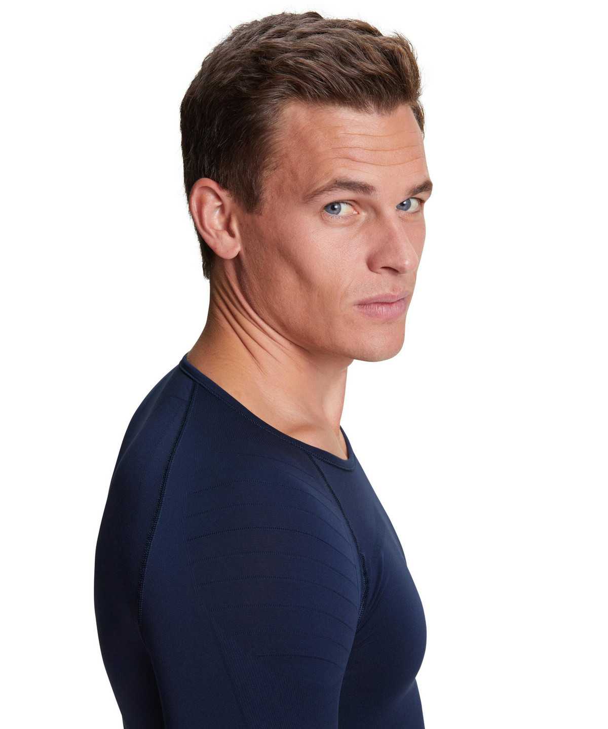 Men Falke Long sleeve shirt Warm Long Sleeve T-Shirts Blue | OMKGNS210