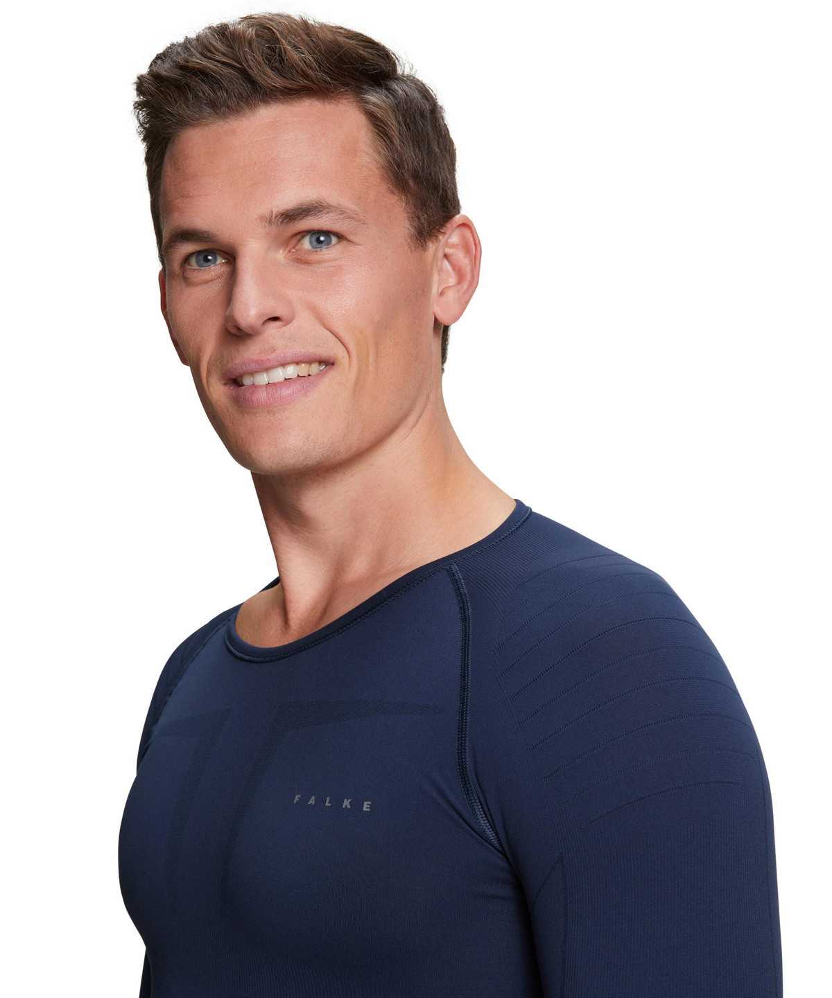 Men Falke Long sleeve shirt Warm Long Sleeve T-Shirts Blue | OMKGNS210