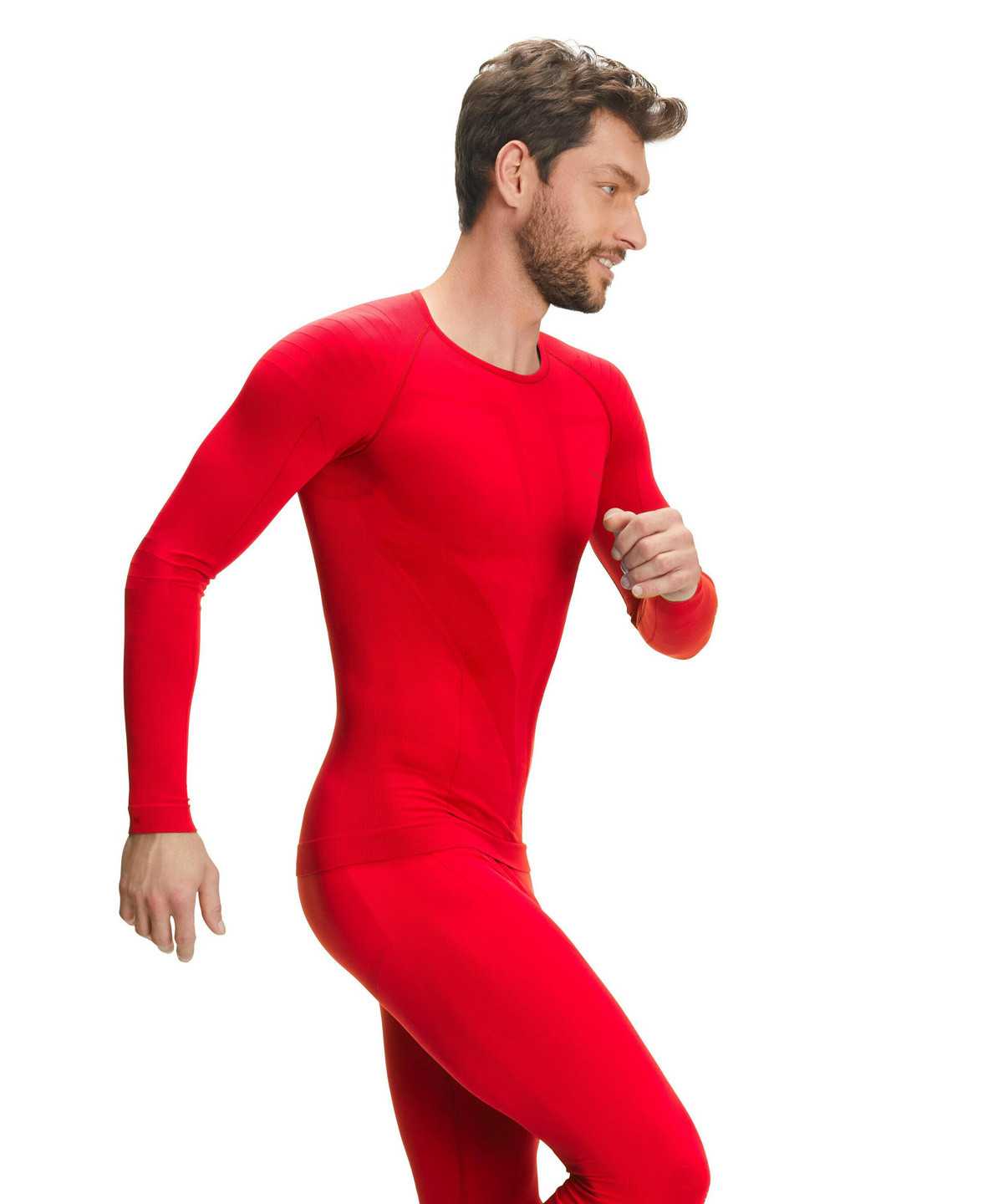 Men Falke Long sleeve shirt Warm Long Sleeve T-Shirts Red | GQLJIO143