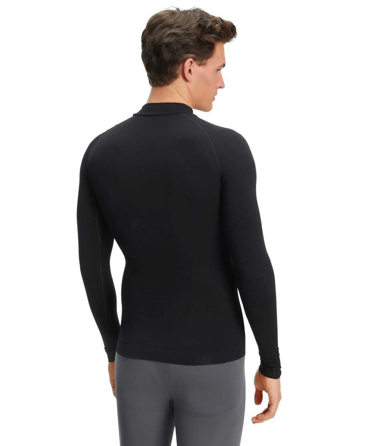 Men Falke Long sleeve shirt Warm Long Sleeve T-Shirts Black | GCAKQS032