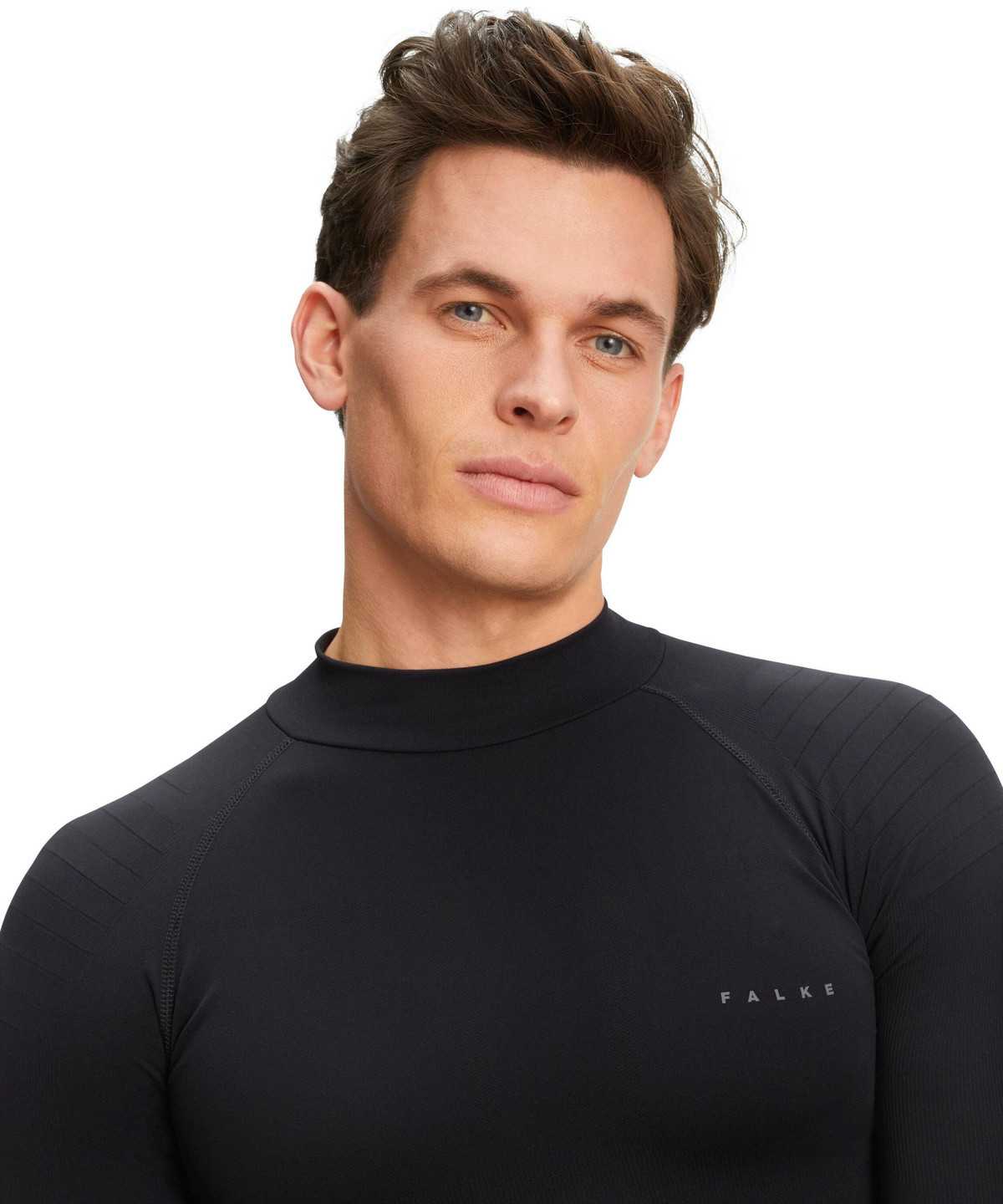 Men Falke Long sleeve shirt Warm Long Sleeve T-Shirts Black | GCAKQS032