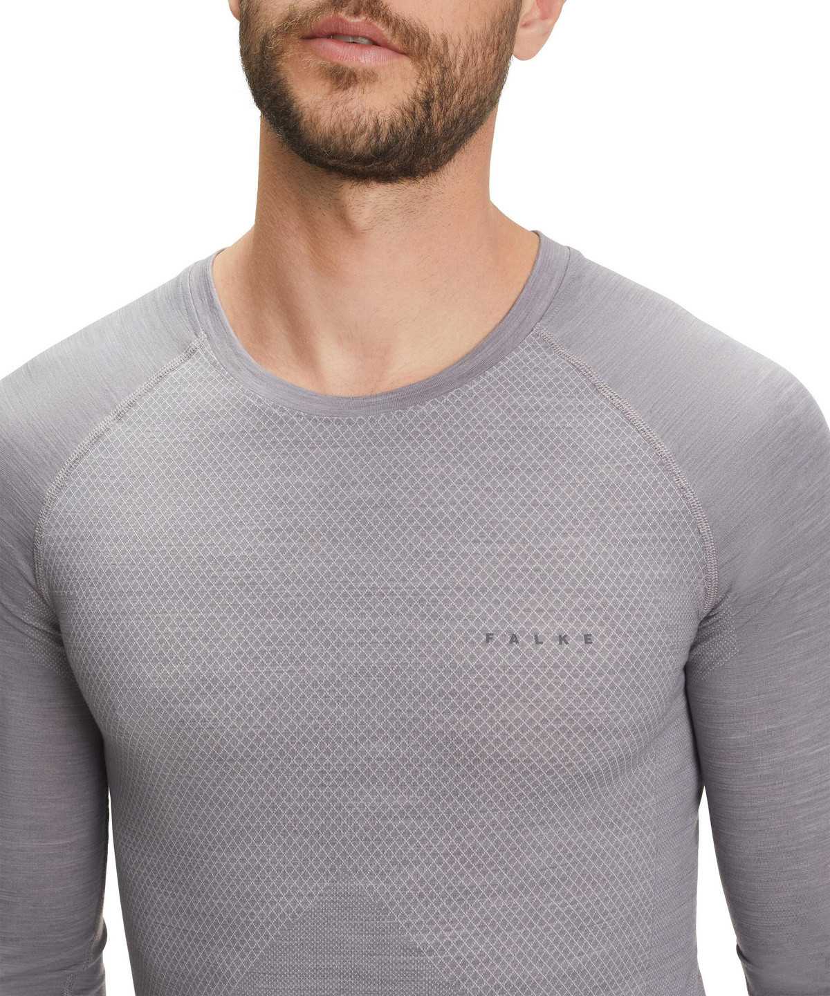 Men Falke Long sleeve shirt Wool-Tech Light Long Sleeve T-Shirts Grey | DJQEAU094