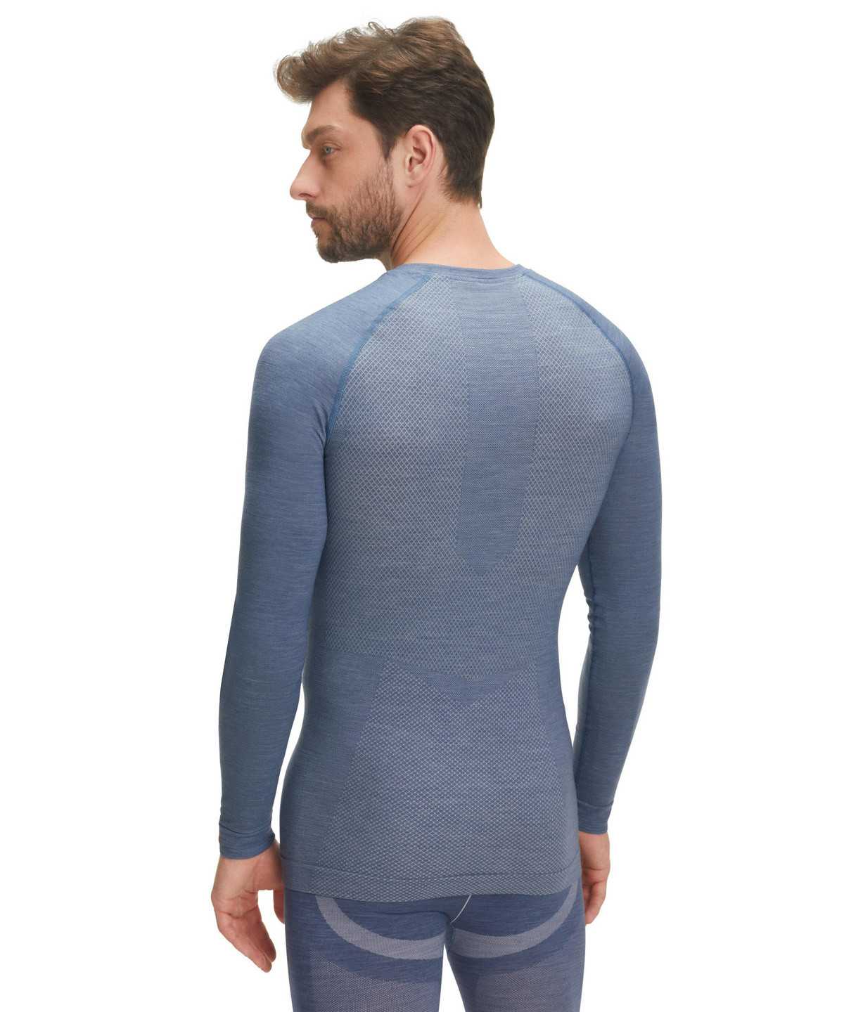 Men Falke Long sleeve shirt Wool-Tech Light Long Sleeve T-Shirts Blue | WRKBEH428