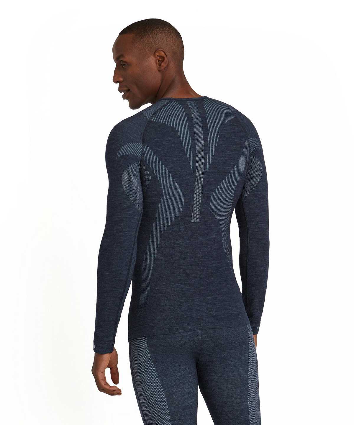 Men Falke Long sleeve shirt Wool-Tech Long Sleeve T-Shirts Blue | ZXEUPS073