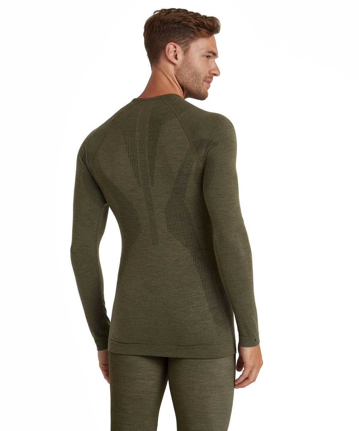 Men Falke Long sleeve shirt Wool-Tech Long Sleeve T-Shirts Green | WHYJCB153