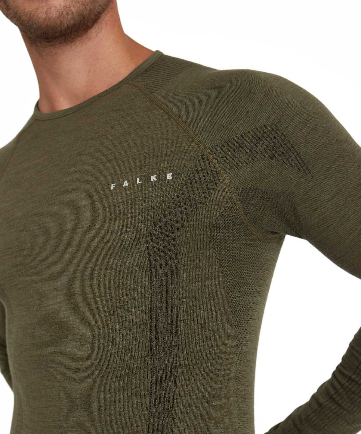 Men Falke Long sleeve shirt Wool-Tech Long Sleeve T-Shirts Green | WHYJCB153