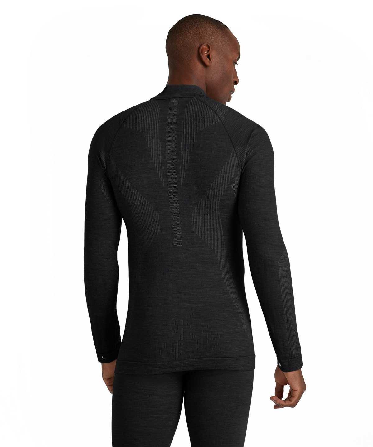 Men Falke Long sleeve shirt Wool-Tech Long Sleeve T-Shirts Black | SRQZDL241