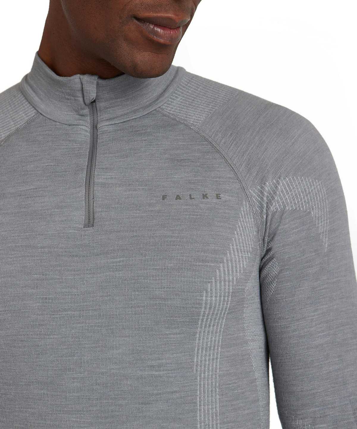 Men Falke Long sleeve shirt Wool-Tech Long Sleeve T-Shirts Grey | IYGVTR958