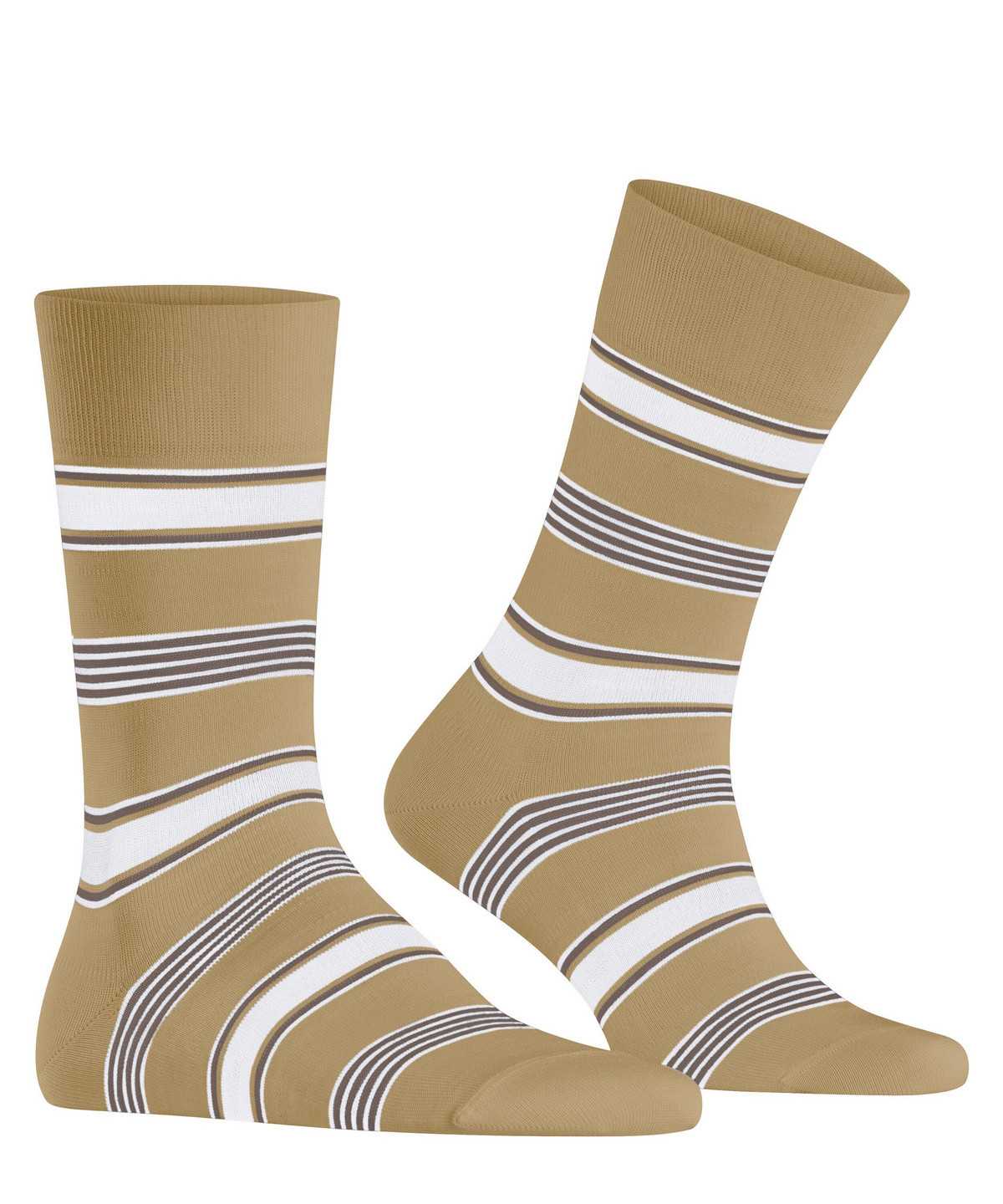 Men Falke Marina Stripe Socks Socks Beige | EJKGSL789