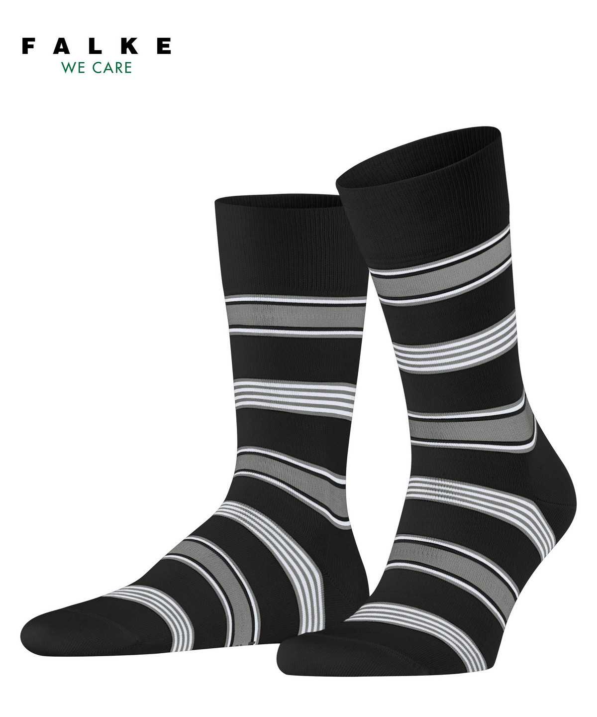 Men Falke Marina Stripe Socks Socks Black | QVZEYI246