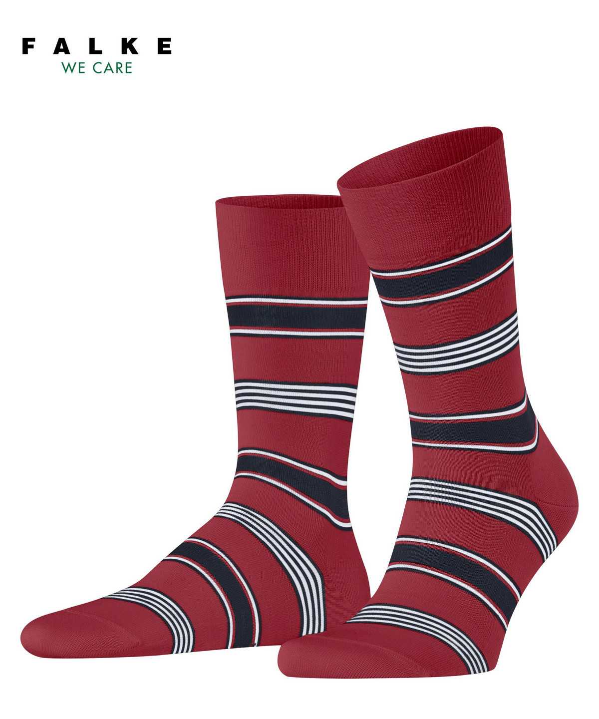 Men Falke Marina Stripe Socks Socks Red | QLRSOU682