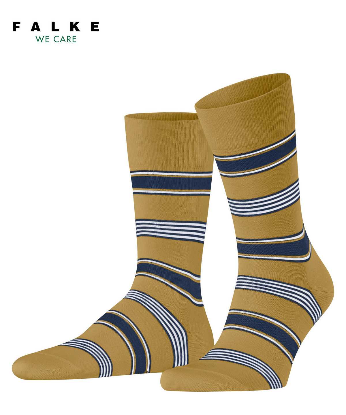 Men Falke Marina Stripe Socks Socks Yellow | TBXMGD056