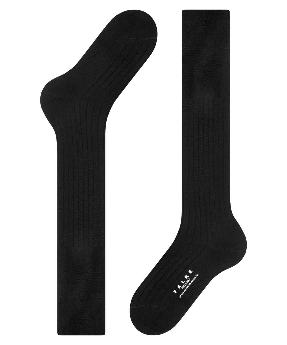 Men Falke Milano Knee-high Socks Socks Black | PGZNUF031