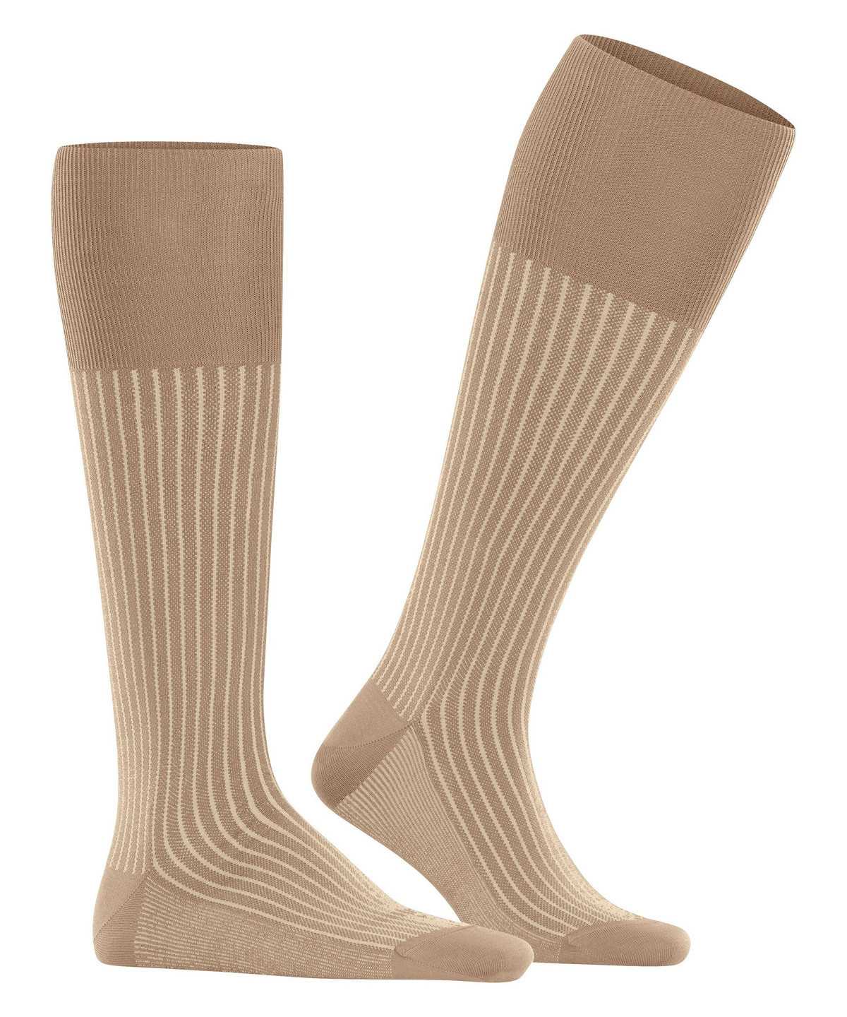 Men Falke Oxford Stripe Knee-high Socks Socks Brown | COREDP968