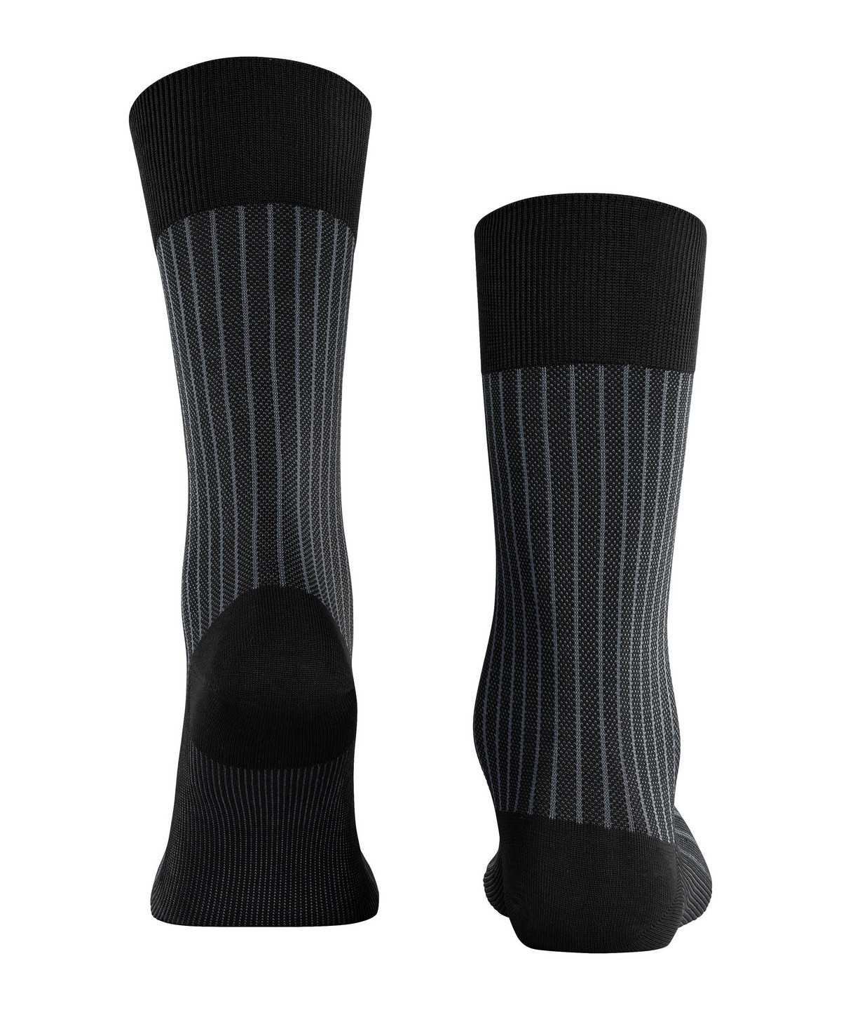 Men Falke Oxford Stripe Socks Socks Black | JNXYUZ823