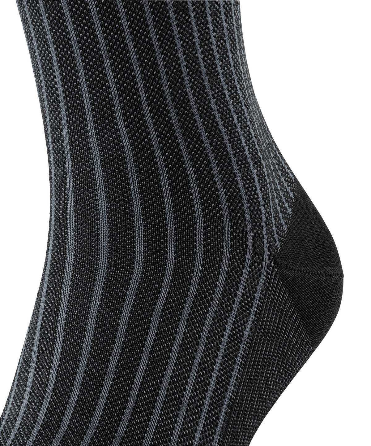 Men Falke Oxford Stripe Socks Socks Black | JNXYUZ823