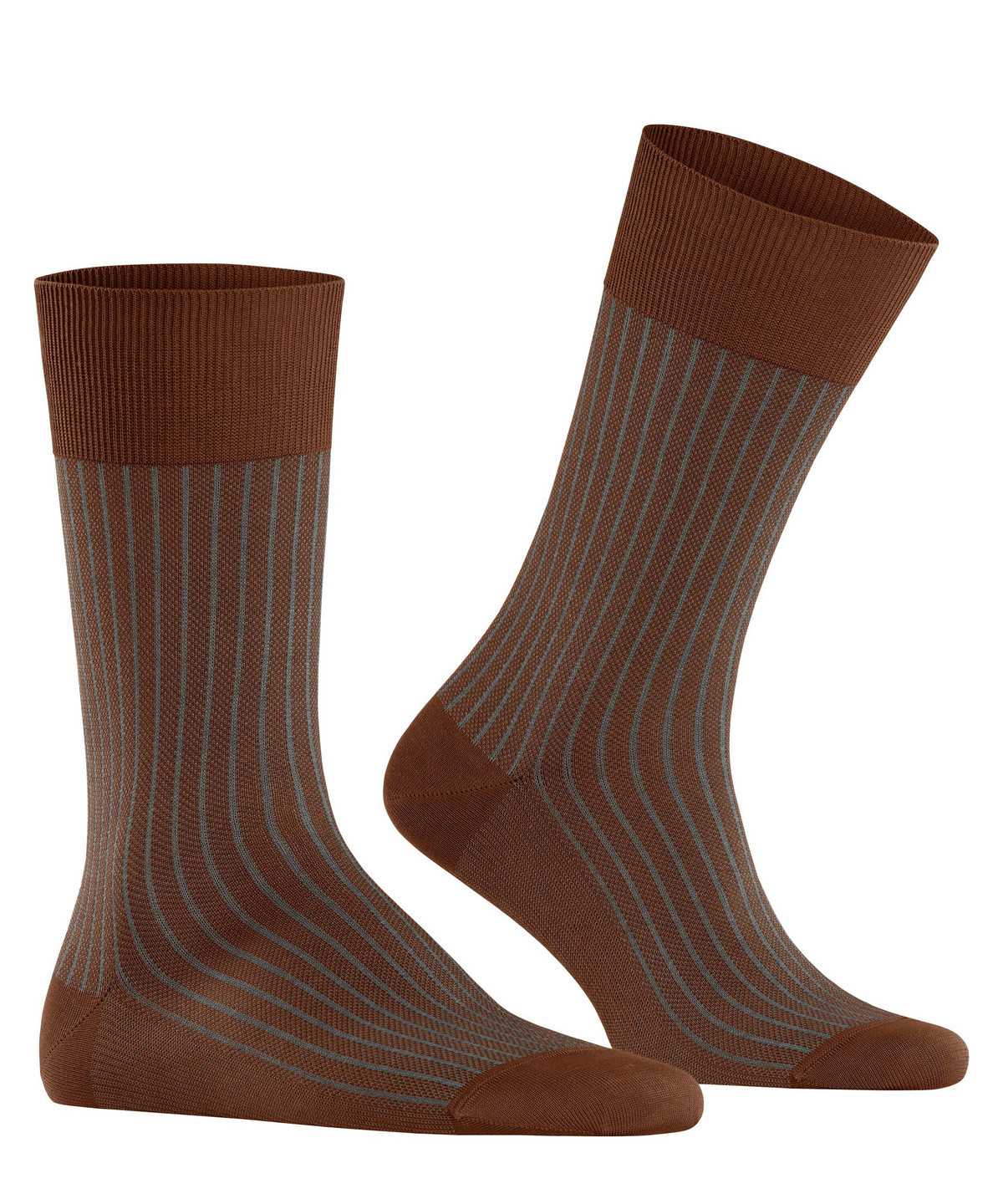 Men Falke Oxford Stripe Socks Socks Brown | JOVNYI906