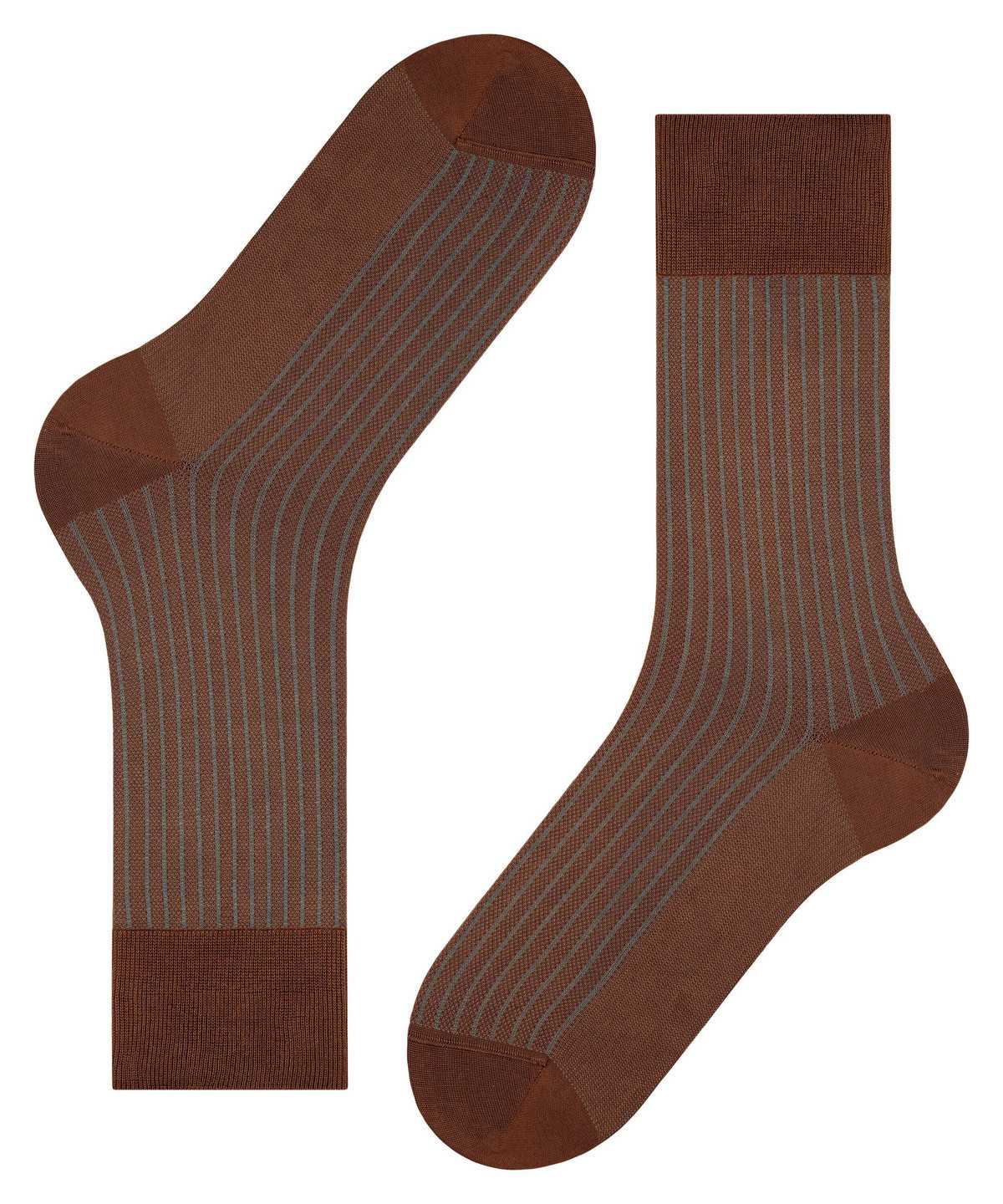 Men Falke Oxford Stripe Socks Socks Brown | JOVNYI906