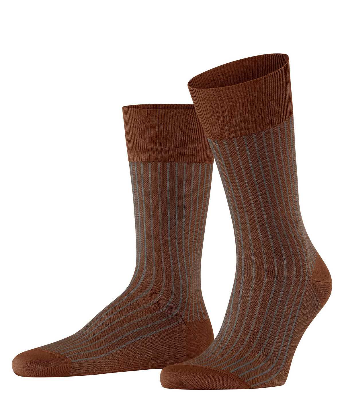 Men Falke Oxford Stripe Socks Socks Brown | JOVNYI906