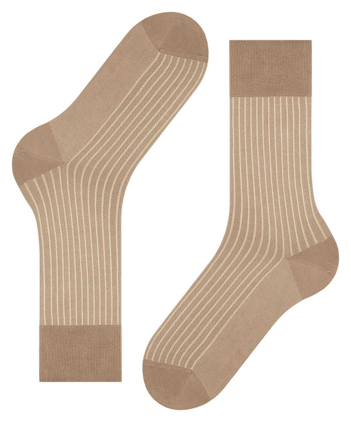 Men Falke Oxford Stripe Socks Socks Brown | OQGCFZ692